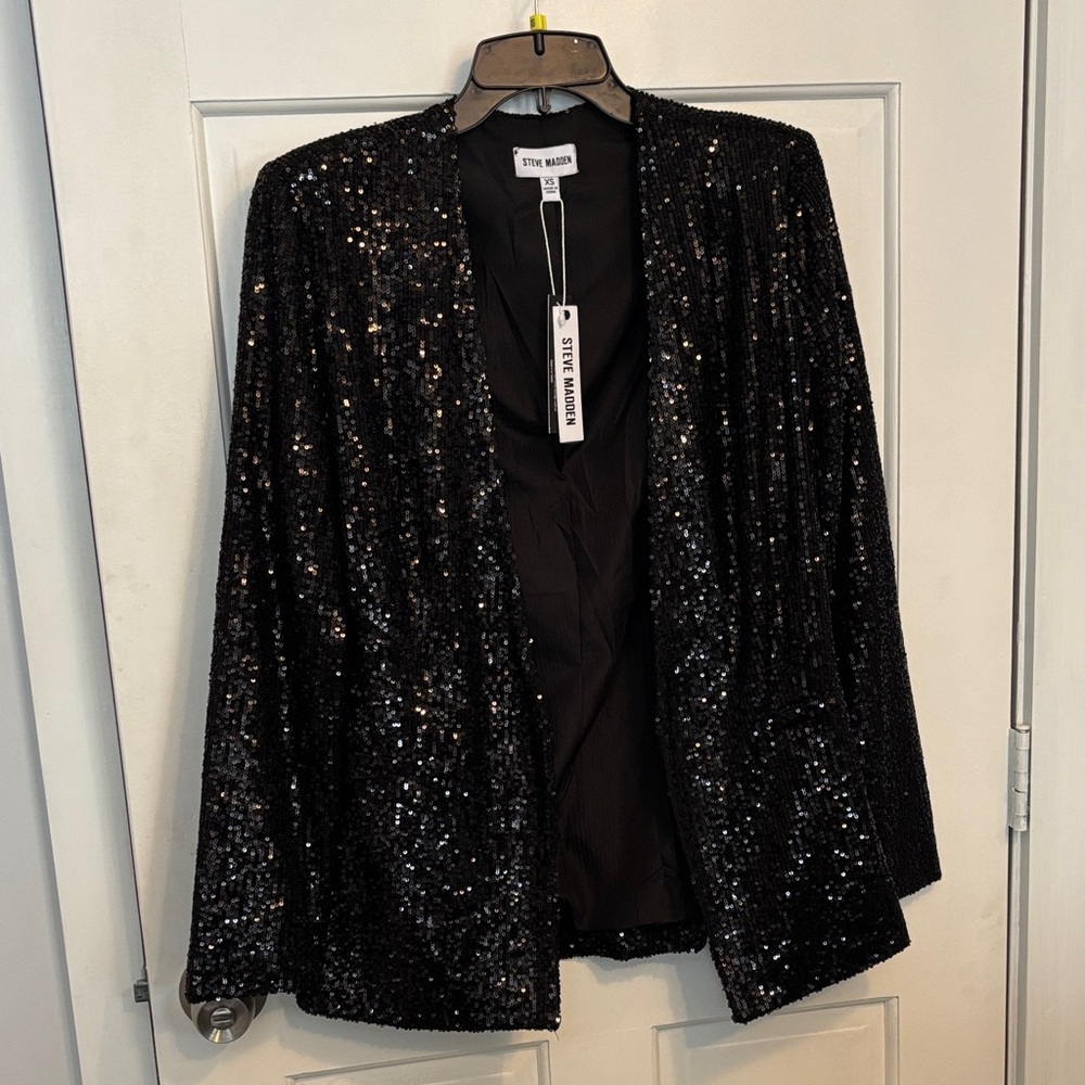 Steve Madden Sparkling Black Women's Blazer